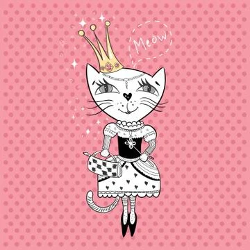 Royal cat Stock Illustration