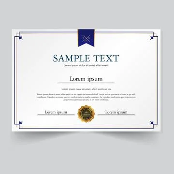 Royal certificate template illustration vector Stock Illustration