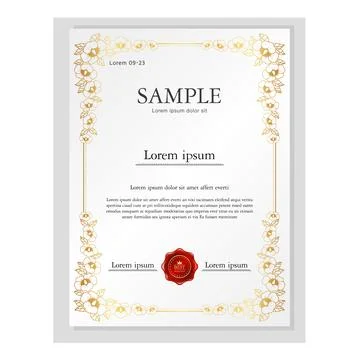 Royal certificate template illustration vector Stock Illustration