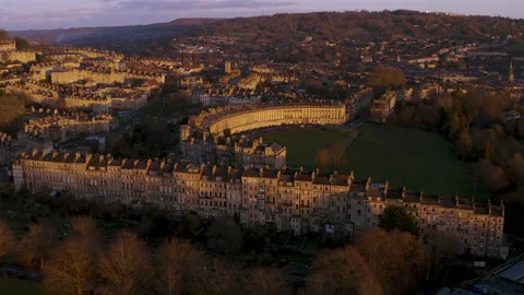 The royal crescent in the City of Bath UK Stock Footage 147588964