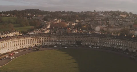 ROYAL CRESCENT DRONE_06, BATH UK Stock Footage 88634963