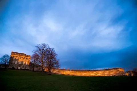 Royal crescent at sunset Stock Photos