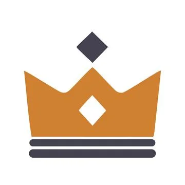 Royal crown design. Simple, stylish crown design with two diamonds and a go.. Stock Illustration