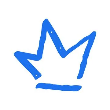 A royal crown, a hand drawn vector illustration. Whimsical doodle symbol of r イラスト素材