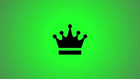 Royal crown icon appears on green background, animated graphic for branding.. Stock Footage 346490972