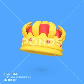 Royal crown isolated 3d render icon illustration PSD Template