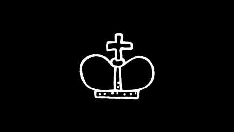 Royal Crown Monarch King Icon Stock Footage 345591921