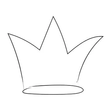 Royal crown, queen or princess diaden, tiara head, King in doodle style, hand Stock Illustration