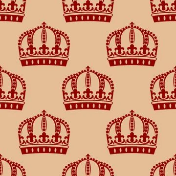 Royal crown seamless background pattern Stock Illustration