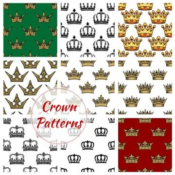 Royal crown seamless pattern background Stock Illustration