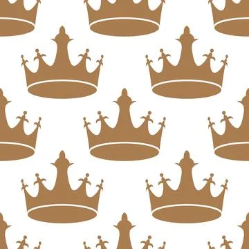Royal Crown Seamless pattern. Flat Vector Illustration Stock Illustration