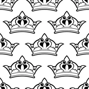 Royal crown seamless pattern Stock Illustration