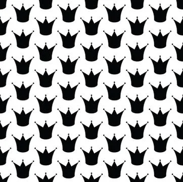 Royal crown seamless vector pattern Stock Illustration