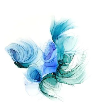 Royal cyan mint liquid marble watercolor background with gold lines. Teal Stock Illustration