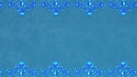 Royal damask background with border, christmas winter holiday blue template Stock Footage 170791187