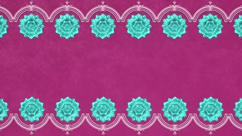 Royal damask background with border, lace pink wedding paper template Video stock 170789833