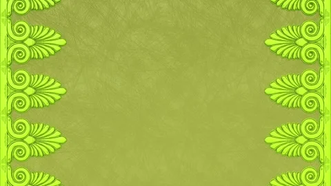 Royal damask background with border, paper grunge nature spring green template Stock Footage 170578713