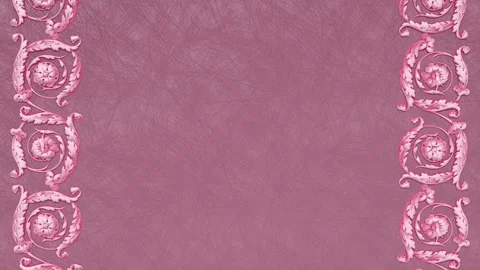 Royal damask background with border, pink beauty nature spring template Stock Footage 170580133