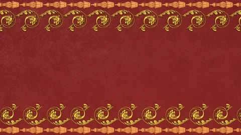 Royal damask background with border, red holiday paper template Stock Footage 171140529