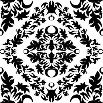 Royal damask pattern for fabric design. Wallpaper baroque, damask. イラスト素材
