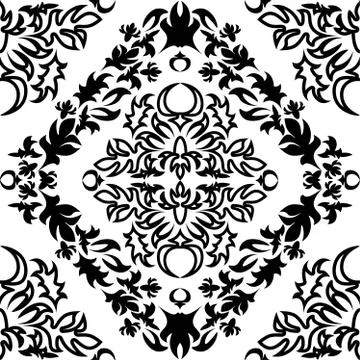 Royal damask pattern for fabric design. Wallpaper baroque, damask. Stock Illustration