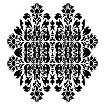 Royal damask pattern for fabric design. Wallpaper baroque, damask. Stock Illustration