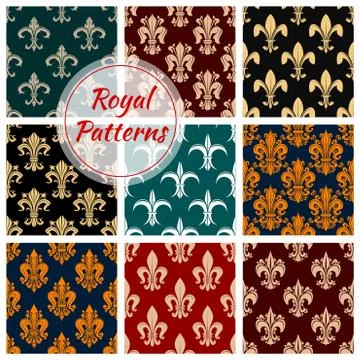 Royal decorative ornate patterns set Stock Illustration