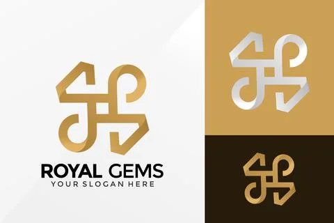 Royal Diamond Gems Logo Vector Design. Brand Identity emblem, designs concept Stock Illustration