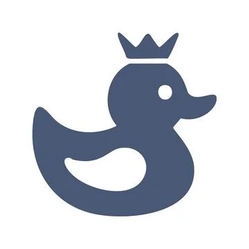 Royal duck icon. Simple icon design of a duck wearing a crown. Perfect for .. Stock Illustration
