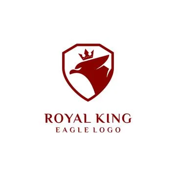 Royal eagle logo, Eagle Shield with crown logo design. Stock Illustration