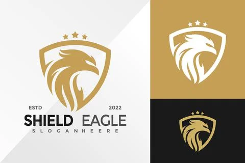 Royal Eagle Shield Logo Design Vector illustration template Stock Illustration