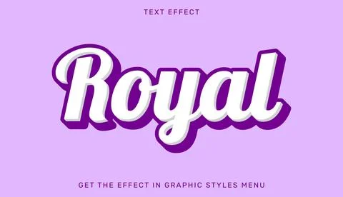 Royal editable text effect in 3d style Stock Illustration