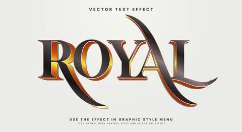 Royal editable text effect Template Stock Illustration