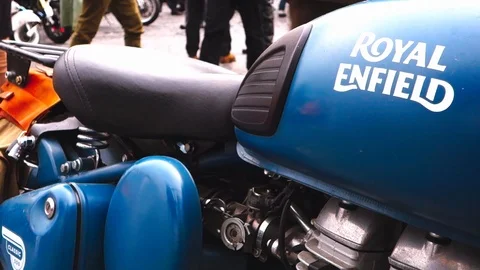 Royal Enfield close Stock Footage 117135181