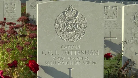 Royal Engineers Captain War Grave Stock Footage 99798703