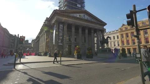 The Royal Exchange Square in Glasgow Stock Footage 86540391