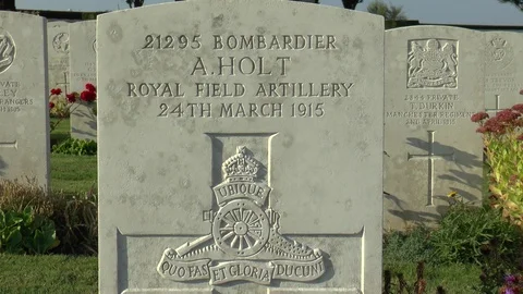 Royal Field Artillery War Grave Stock Footage 99799385