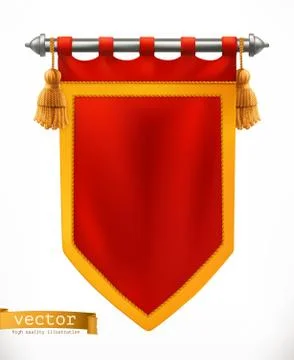 Royal flag. 3d vector banner Stock Illustration