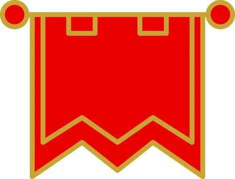 Royal flags icon set. Medieval banners and trophy luxury medieval battle flags. Stock Illustration