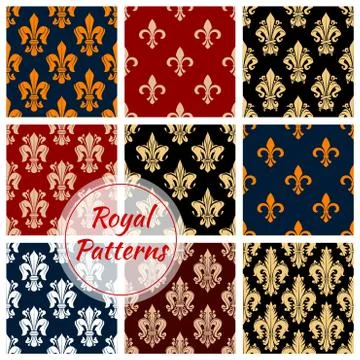 Royal flower patterns set, vector floral ornament Stock Illustration