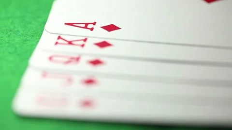 Royal Flush of Diamonds Stock Footage 38955319