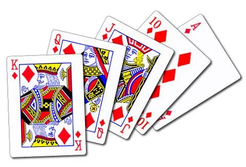 Royal flush diamonds Stock Illustration