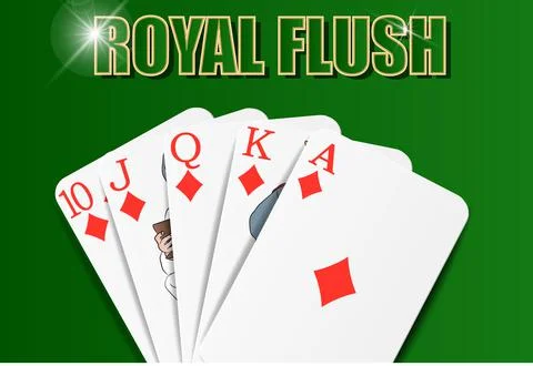 Royal flush diamonds Illustrazione stock