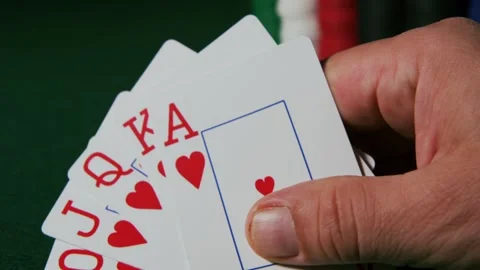 Royal Flush on a poker table Stock Footage 243620495