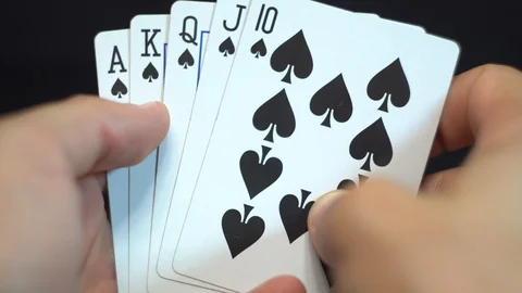 Royal Flush Spades Stock Footage 91319274