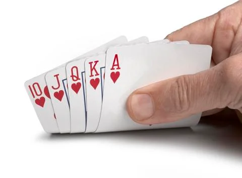 Royal flush on a white background Stock Photos