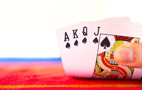 Royal flush,chips Stock Photos