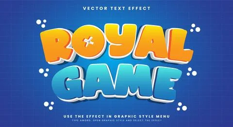 Royal Game 3d editable vector text effect Template イラスト素材