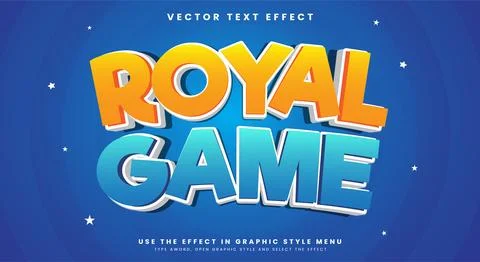 Royal Game 3d editable vector text effect Illustrazione stock