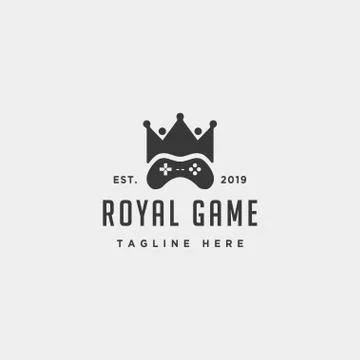 Royal game logo design template concept controller Stock Illustration